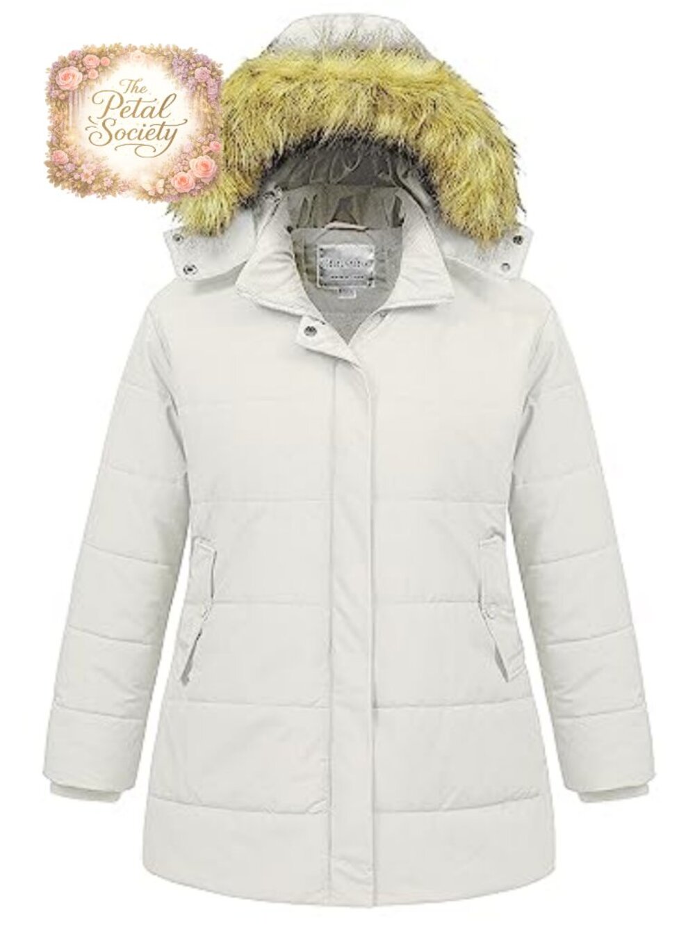 Plus Size Long Puffer Jacket Waterproof Thicken Parka Removable Fur Hood